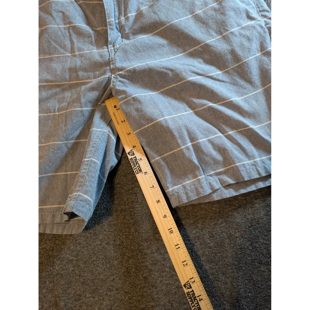 Hurley Shorts Mens Golf Chino Size 36 Blue Striped Flat Front F9692-00